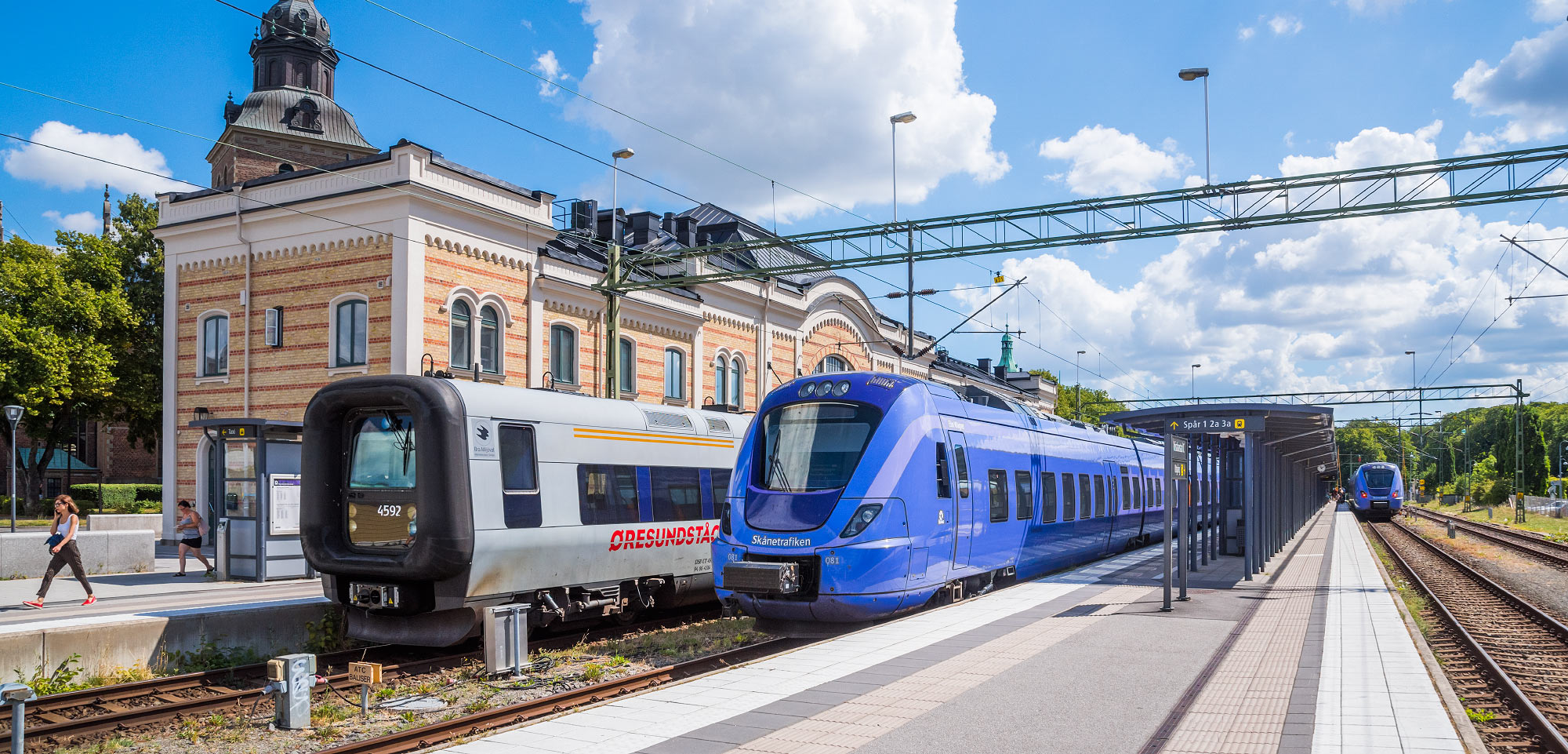Bild: Öresundståg och pågatåg i Kristianstad 2018