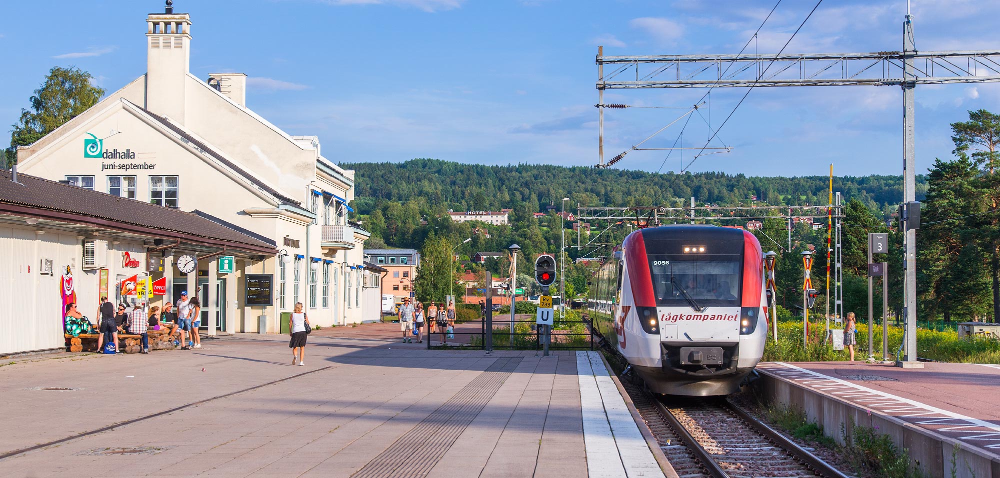 Bild: Tåg mot Mora stannar till i Rättvik 2014