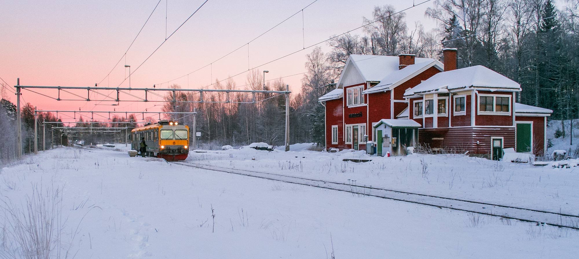 Bild: Tåg ankommer Bredsjö 2010